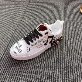 Dolce Gabbana Fashion Note Silk Leather Casual Shoes For Men And Women