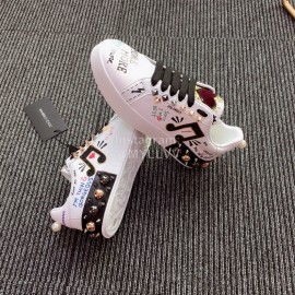 Dolce Gabbana Fashion Note Silk Leather Casual Shoes For Men And Women