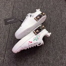 Dolce Gabbana Fashion Note Silk Leather Casual Shoes For Men And Women