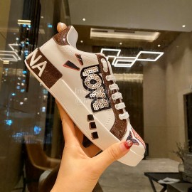 Dolce Gabbana New Sequin Silk Leather Casual Shoes For Men And Women