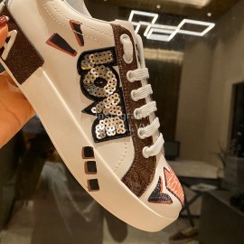 Dolce Gabbana New Sequin Silk Leather Casual Shoes For Men And Women