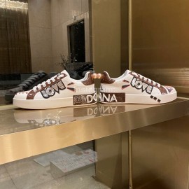 Dolce Gabbana New Sequin Silk Leather Casual Shoes For Men And Women