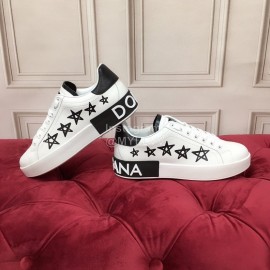 Dolce Gabbana New Five-Pointed Star Silk Leather Casual Shoes For Men And Women