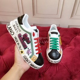 Dolce Gabbana New Silk Leather Casual Shoes For Men And Women Green