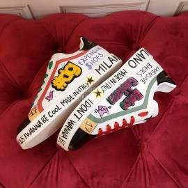 Dolce Gabbana New Silk Leather Casual Shoes For Men And Women Green