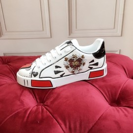 Dolce Gabbana New Love Sequin Silk Leather Casual Shoes For Men And Women