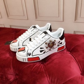 Dolce Gabbana New Love Sequin Silk Leather Casual Shoes For Men And Women