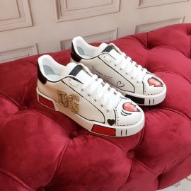 Dolce Gabbana New Love Sequin Silk Leather Casual Shoes For Men And Women