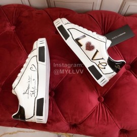 Dolce Gabbana New Love Sequin Silk Leather Casual Shoes For Men And Women