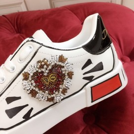 Dolce Gabbana New Love Sequin Silk Leather Casual Shoes For Men And Women