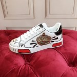 Dolce Gabbana New Crown Sequin Silk Leather Casual Shoes For Men And Women