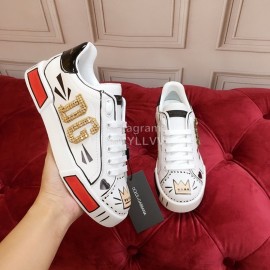 Dolce Gabbana New Crown Sequin Silk Leather Casual Shoes For Men And Women