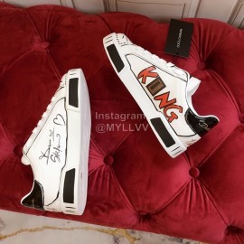 Dolce Gabbana New Crown Sequin Silk Leather Casual Shoes For Men And Women