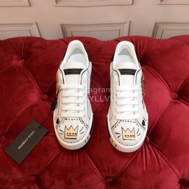 Dolce Gabbana New Crown Sequin Silk Leather Casual Shoes For Men And Women