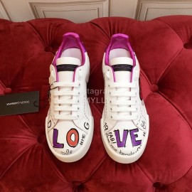 Dolce Gabbana New Silk Leather Casual Shoes For Men And Women Purple