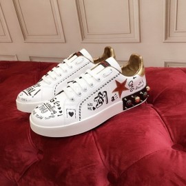 Dolce Gabbana New Silk Leather Five-Pointed Star Casual Shoes For Men And Women