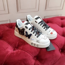 Dolce Gabbana New Butterfly Silk Leather Casual Shoes For Men And Women