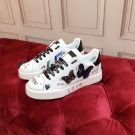 Dolce Gabbana New Butterfly Silk Leather Casual Shoes For Men And Women