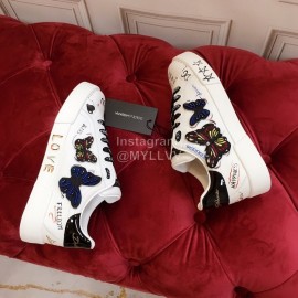 Dolce Gabbana New Butterfly Silk Leather Casual Shoes For Men And Women