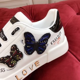 Dolce Gabbana New Butterfly Silk Leather Casual Shoes For Men And Women