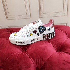 Dolce Gabbana New Silk Leather Sequin Casual Shoes For Men And Women