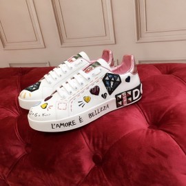 Dolce Gabbana New Silk Leather Sequin Casual Shoes For Men And Women