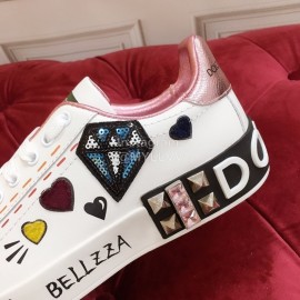 Dolce Gabbana New Silk Leather Sequin Casual Shoes For Men And Women