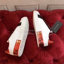 Dolce Gabbana New Silk Leather Casual Shoes For Men And Women Red