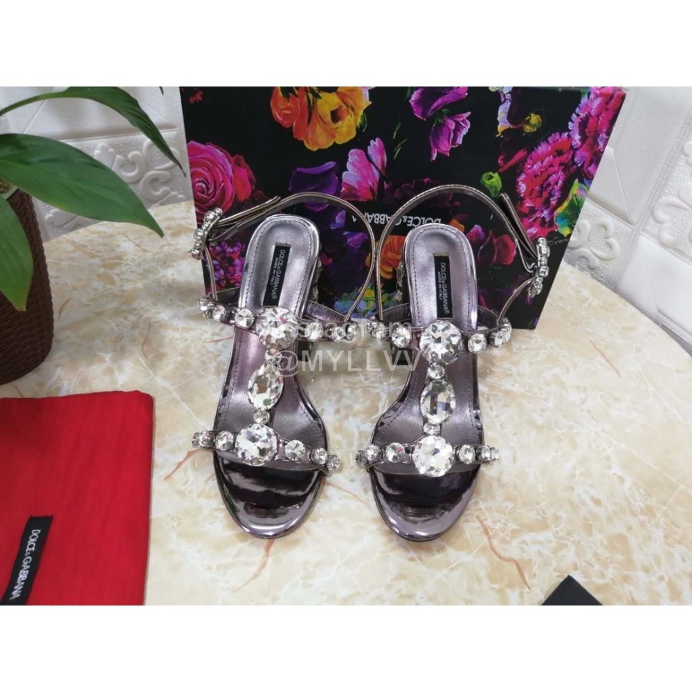 Dolce Gabbana New Diamond Sheepskin High Heel Sandals For Women 