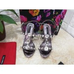 Dolce Gabbana New Diamond Sheepskin High Heel Sandals For Women 