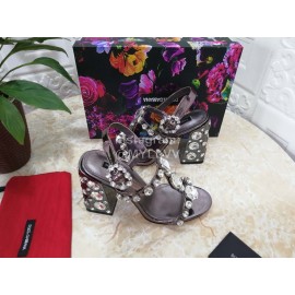 Dolce Gabbana New Diamond Sheepskin High Heel Sandals For Women 