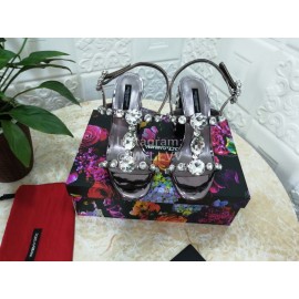 Dolce Gabbana New Diamond Sheepskin High Heel Sandals For Women 
