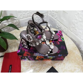 Dolce Gabbana New Diamond Sheepskin High Heel Sandals For Women 