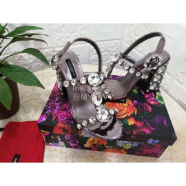 Dolce Gabbana New Diamond Sheepskin High Heel Sandals For Women 