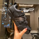 Dolce Gabbana Black Silk Leather New Casual Shoes For Men And Women