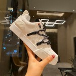 Dolce Gabbana White Silk Leather New Casual Shoes For Men And Women