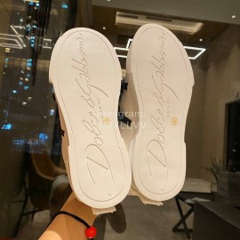 Dolce Gabbana White Silk Leather New Casual Shoes For Men And Women