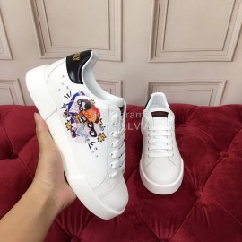 Dolce Gabbana Printed Silk Leather New Casual Shoes For Men And Women