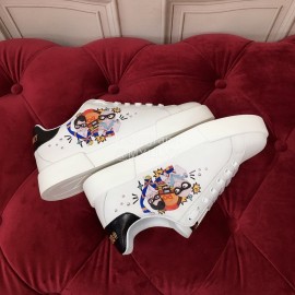 Dolce Gabbana Printed Silk Leather New Casual Shoes For Men And Women