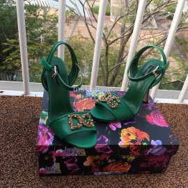 Dolce Gabbana Cowhide High Heeled Sandals For Women Green