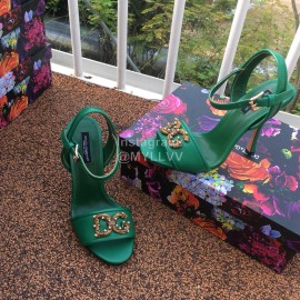 Dolce Gabbana Cowhide High Heeled Sandals For Women Green