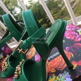 Dolce Gabbana Cowhide High Heeled Sandals For Women Green