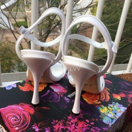 Dolce Gabbana Cowhide High Heeled Sandals For Women White