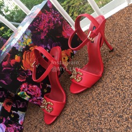 Dolce Gabbana Cowhide High Heeled Sandals For Women Red
