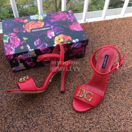 Dolce Gabbana Cowhide High Heeled Sandals For Women Red