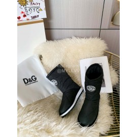 Dolce Gabbana Waterproof Warm Down Boots For Women Black