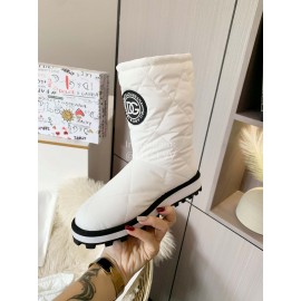 Dolce Gabbana Waterproof Warm Down Boots For Women White