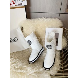 Dolce Gabbana Waterproof Warm Down Boots For Women White