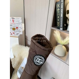 Dolce Gabbana Waterproof Warm Down Boots For Women Coffee