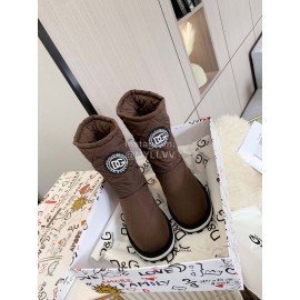 Dolce Gabbana Waterproof Warm Down Boots For Women Coffee